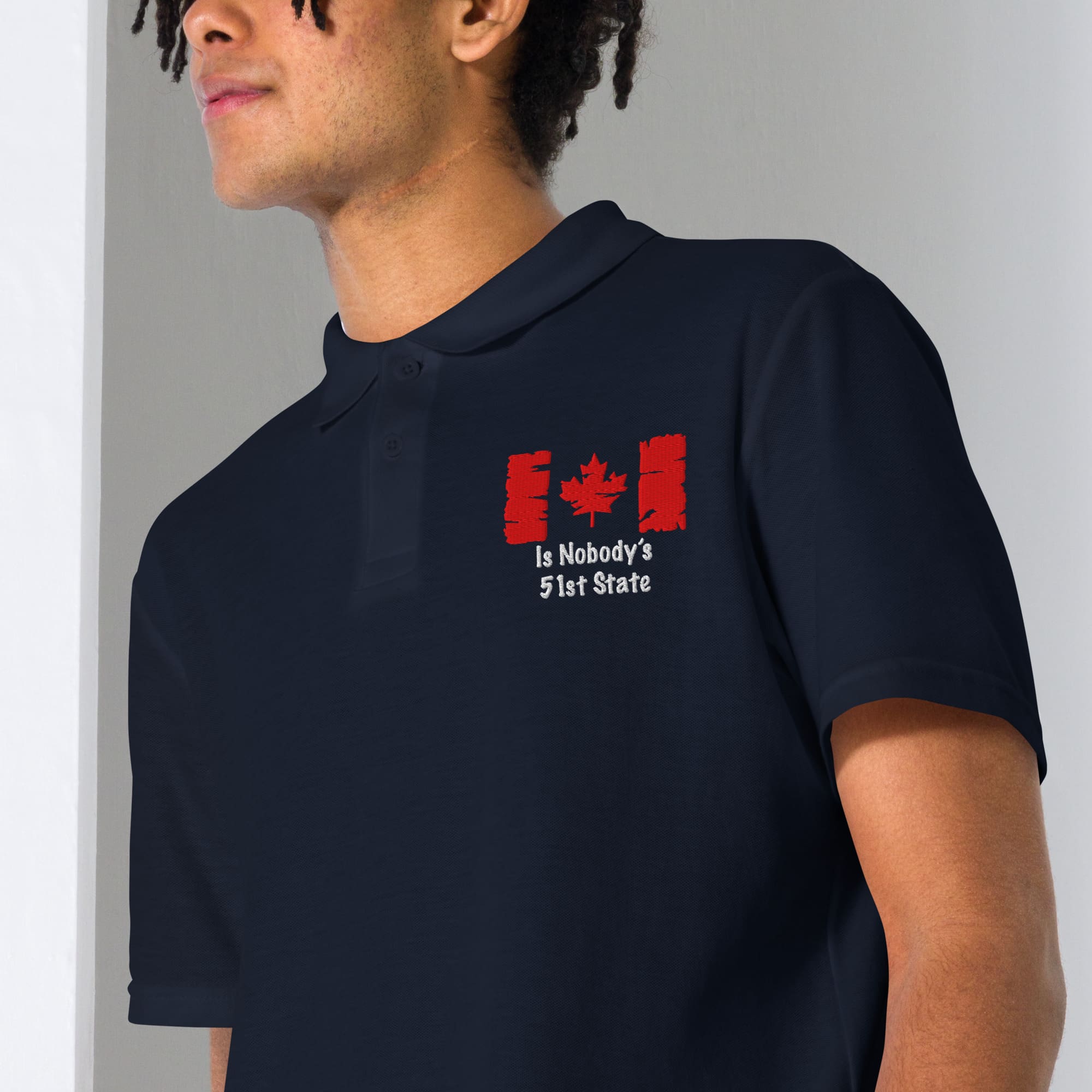 Canada's Nobody's 51st State Mens Golf Shirt - Image 4